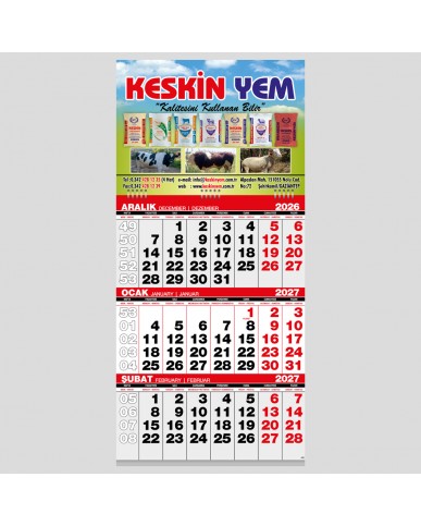 Ekonomik Küçük Boy Gemici Takvim