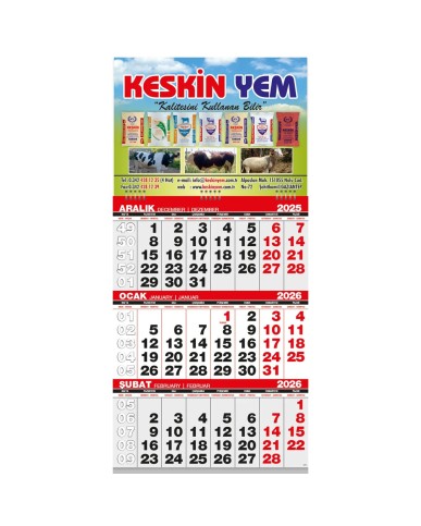 Ekonomik Küçük Boy Gemici Takvim